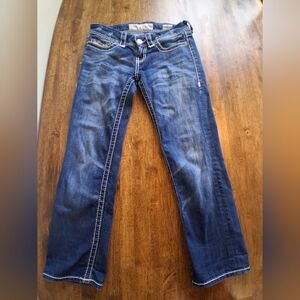 BKE Sabrina Crop Medium Wash Cotton Blend 26